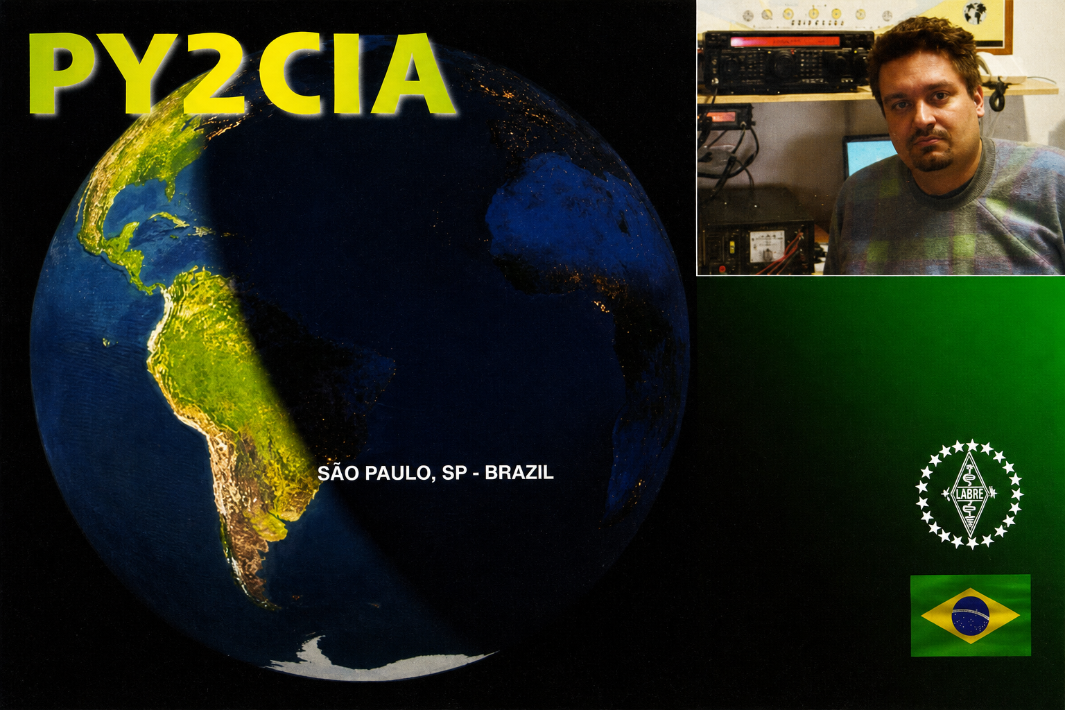 Frente do primeiro cartão QSL da PY2CIA, 1996